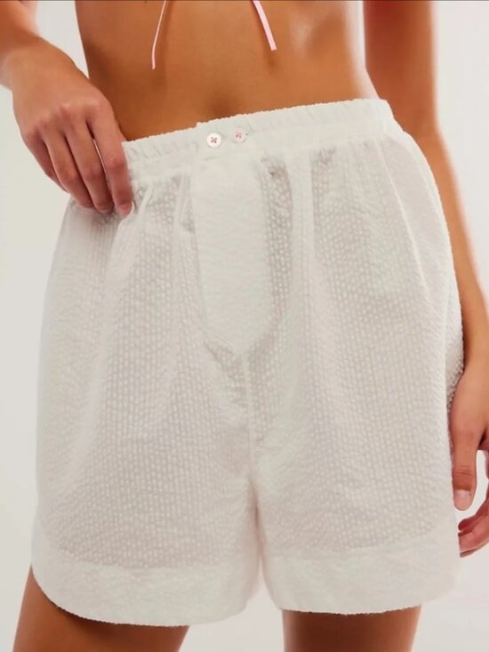 Intimately By Free People Other - Intimately Free People White Seersucker Boxer Shorts Lounge Medium